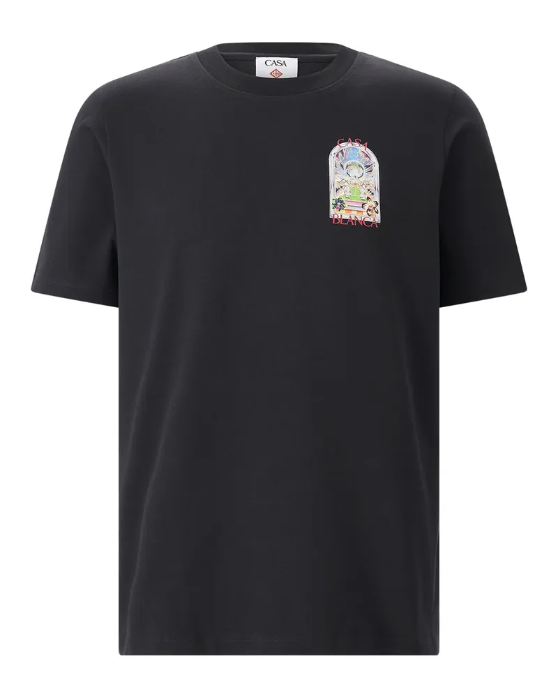 Casablanca Paris T-Shirt Black Tennis Schwarz