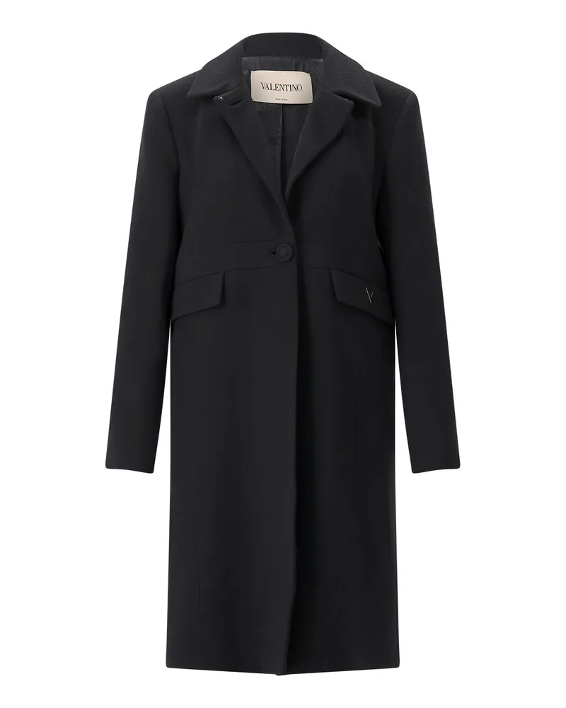 Valentino Garavani Mantel aus Schurwolle Schwarz