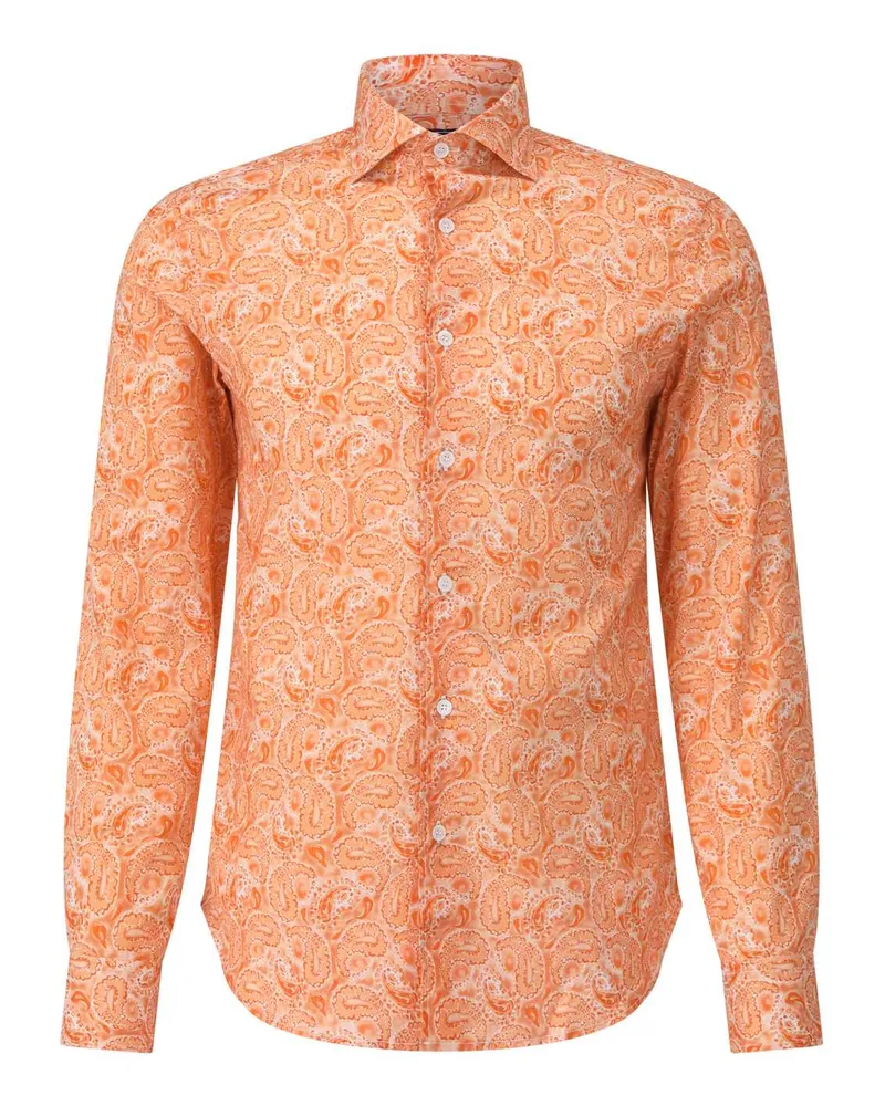 Fedeli Leichtes Baumwollhemd Orange