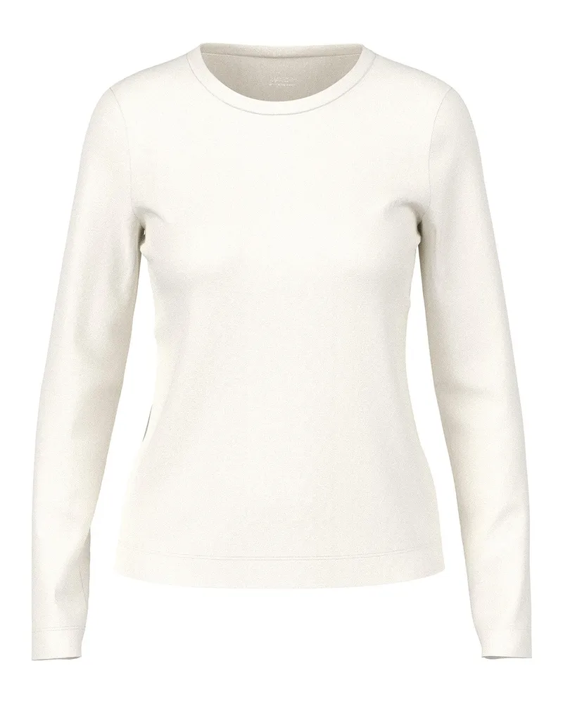 Marc Cain Langarmshirt aus Baumwoll-Mix Weiß