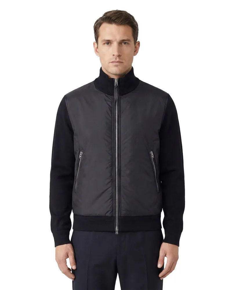 Tom Ford Bomberjacke aus Material-Mix Schwarz