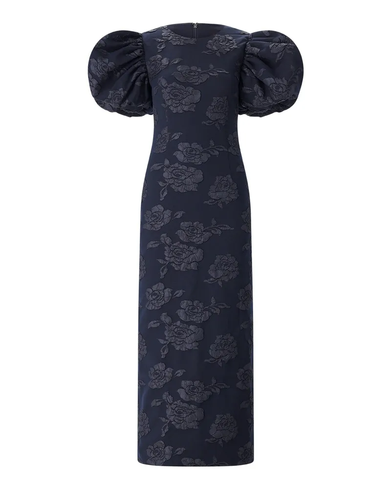 ROTATE Birger Christensen Maxikleid im Blumendesign Dunkelblau