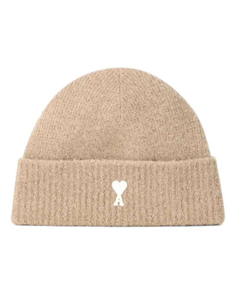 AMI Paris Mütze aus Wolle Beige