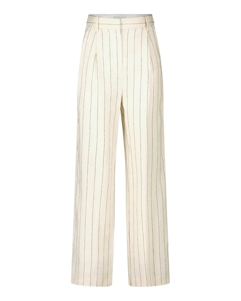 LOULOU Luftige High Waist Stoffhose Beige