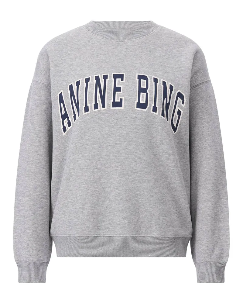 Anine Bing Sweatshirt Spencer mit Logo Grau