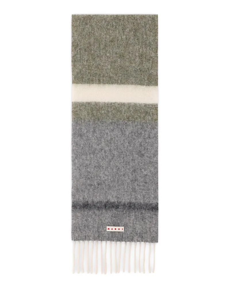 Marni Schal aus Woll-Mix Grau