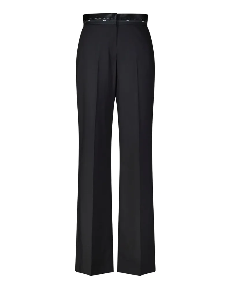 MSGM Weite Stoffhose aus Schurwolle Schwarz