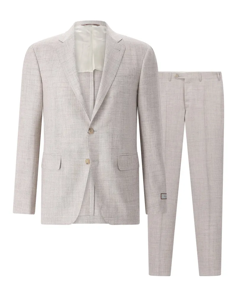 Canali Zweiteiliger Anzug Kei aus Wollmix Beige