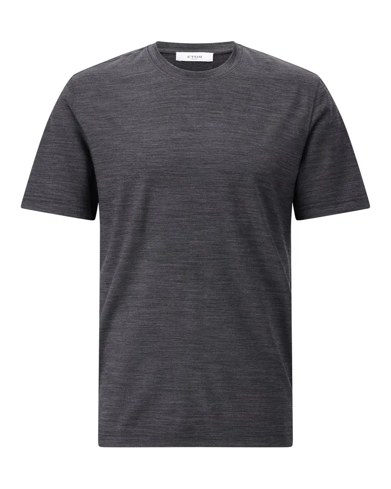 Eton T-Shirt aus Merinowolle Dunkelgrau