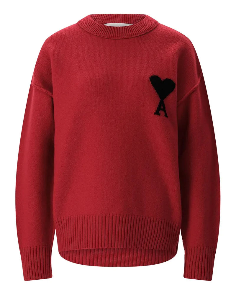 AMI Paris Pullover aus Wolle Rot