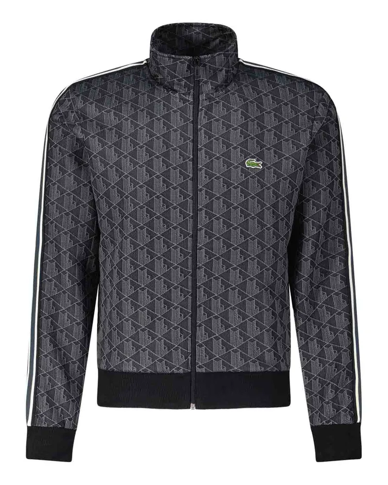 Lacoste Sweatjacke mit Jacquard-Monogramm und Logo-Detail Beige