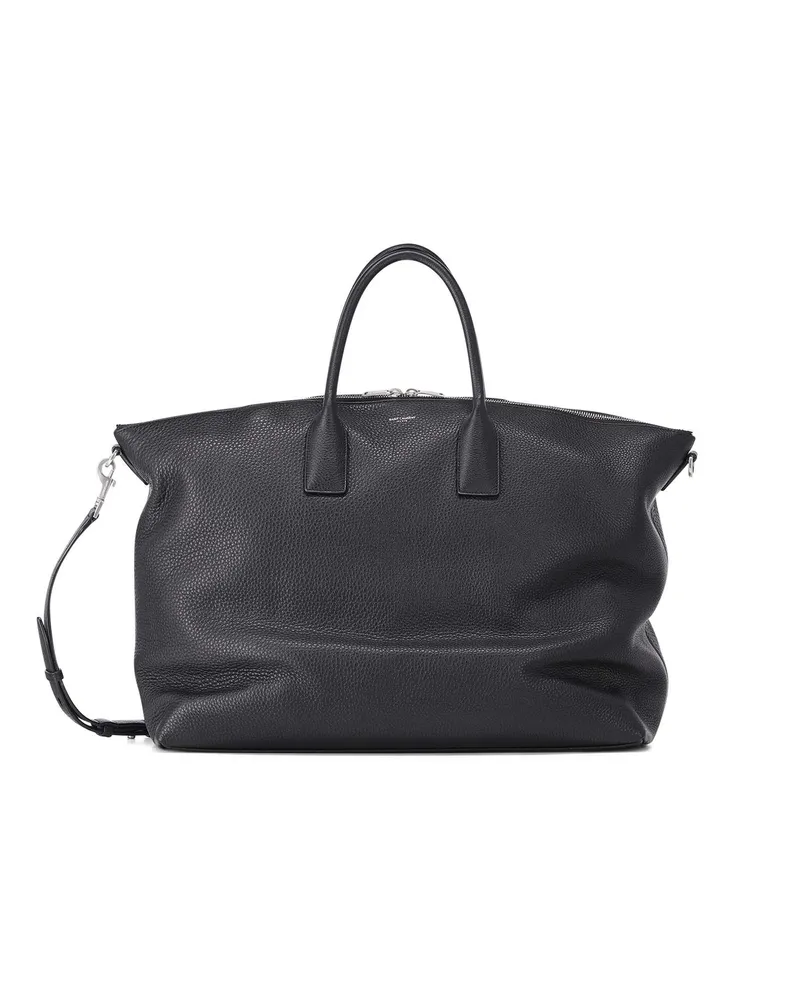Saint Laurent Weekender aus Leder Schwarz