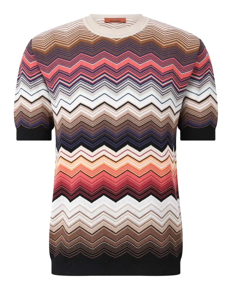 Missoni T-Shirt mit Chevron-Muster Multicolor