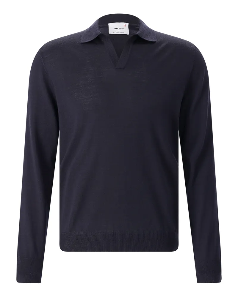 Gran Sasso Longsleeve aus Wolle Dunkelblau