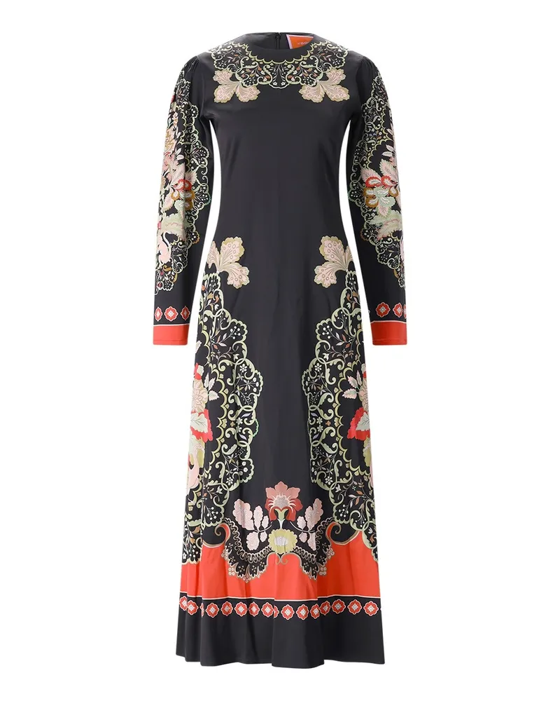 La DoubleJ Maxikleid Clingy Swing mit Muster Schwarz