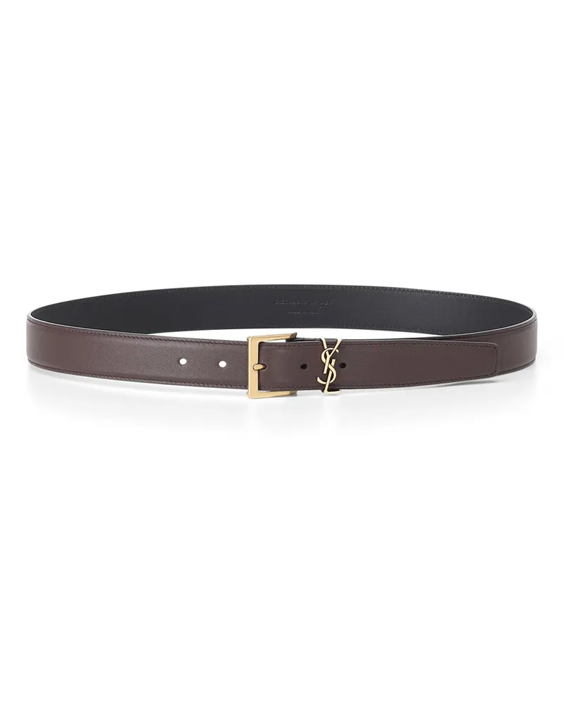 Saint Laurent Gürtel aus Leder Dunkelbraun