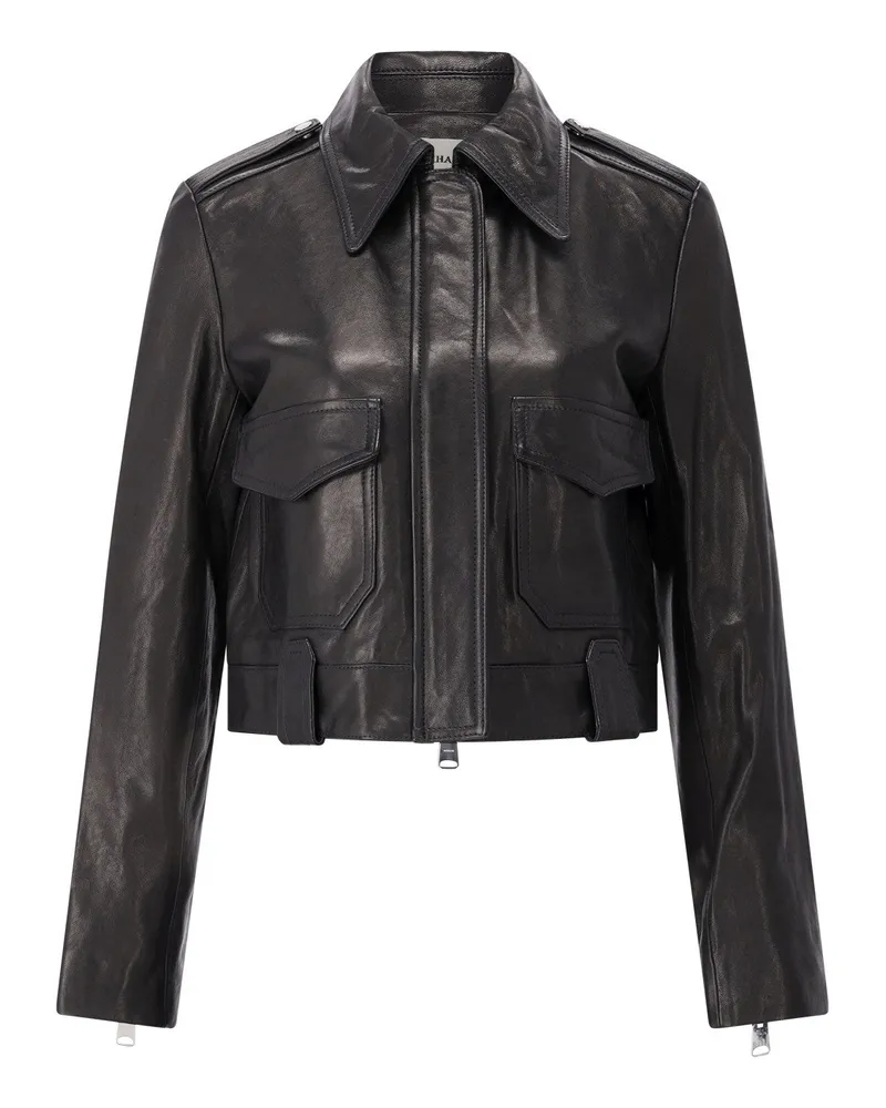 KHAITE Lederjacke Cordelia Schwarz