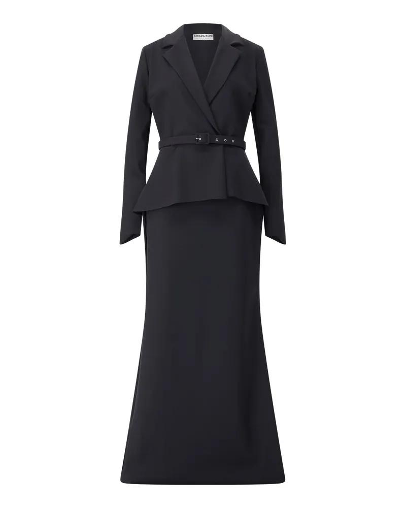 Chiara Boni Maxikleid Thadira mit Gürtel Schwarz