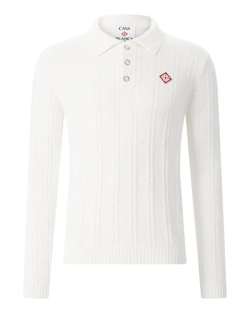 Casablanca Paris Gestricktes Poloshirt Weiß