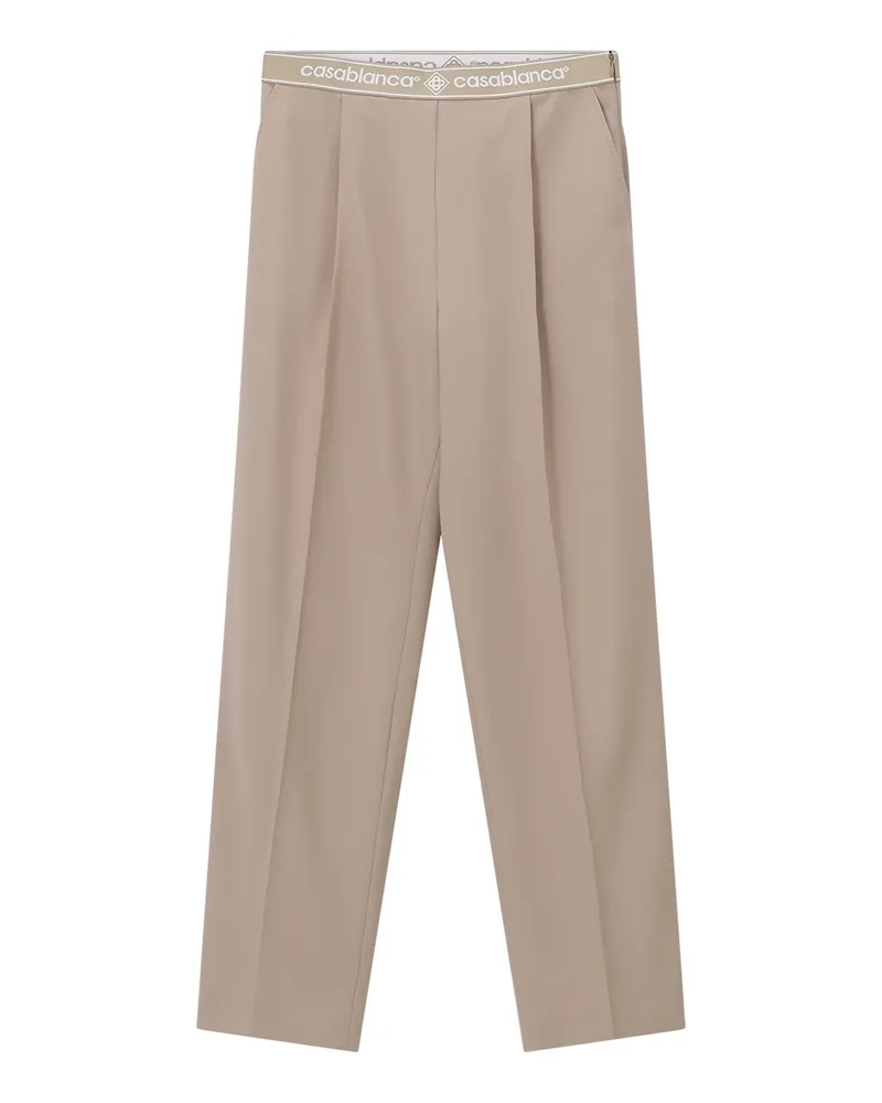 Casablanca Paris Bundfaltenhose aus Wolle Hellbraun