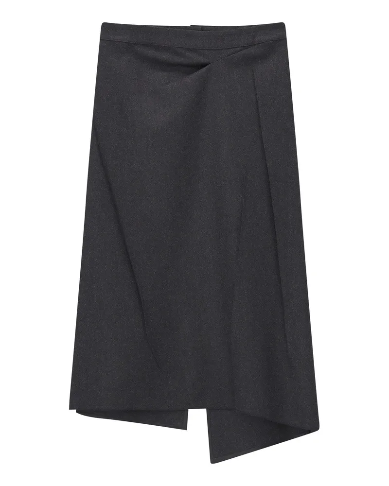 Victoria Beckham Midirock aus Schurwolle Anthrazit