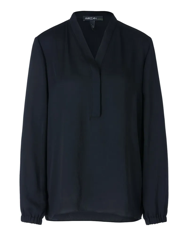 Marc Cain Weite Bluse mit leichter Schimmer-Optik Dunkelblau
