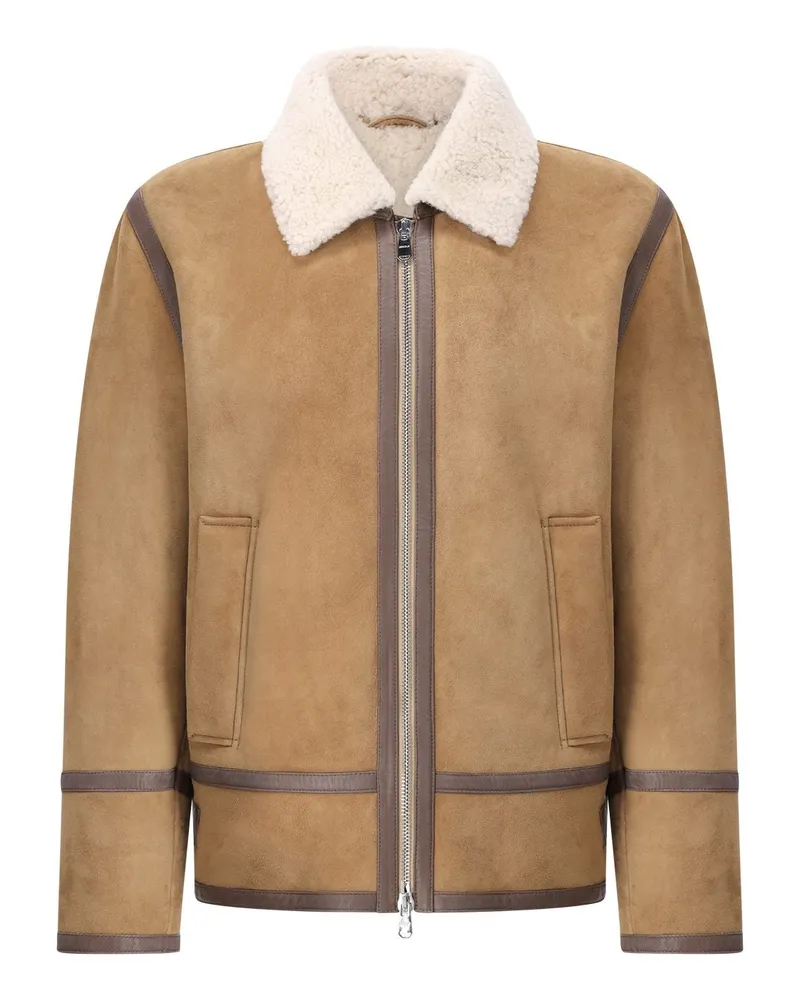 Dondup Jacke aus Veloursleder Braun