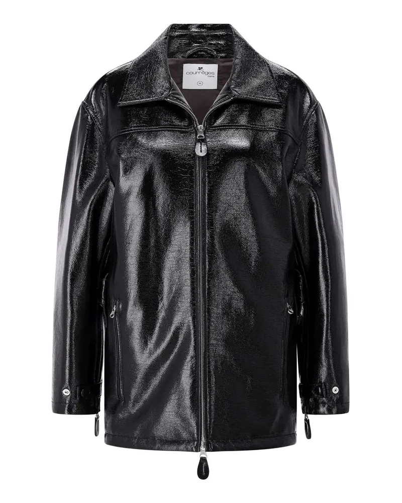 Courrèges Oversized Vinyl-Jacke Schwarz