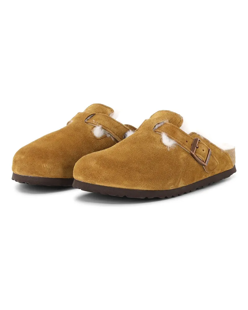 Birkenstock Clogs Boston mit Lammfell Braun