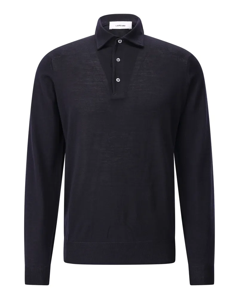LARDINI Poloshirt aus Wolle Dunkelblau