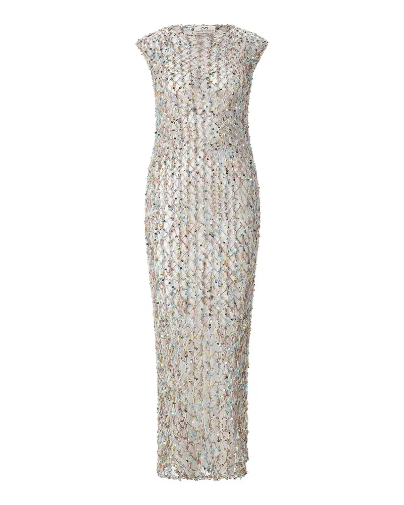 SMINFINITY Langes Strickkleid mit Pailletten Multicolor
