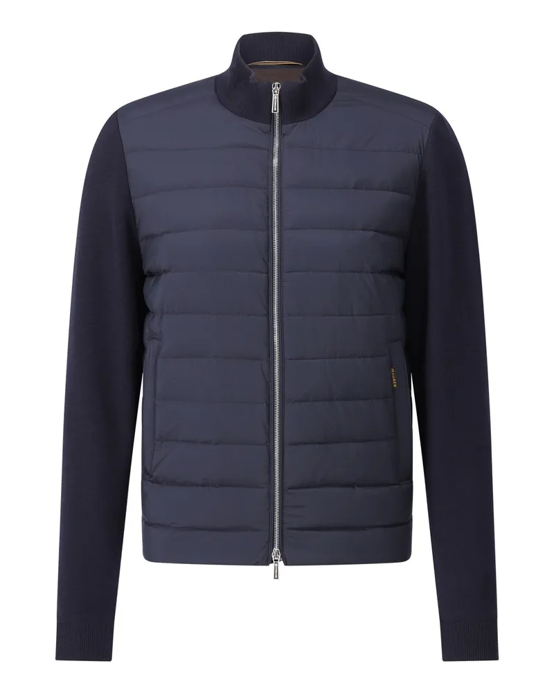 MOORER Strickjacke Duncan mit Daunenstepp Dunkelblau