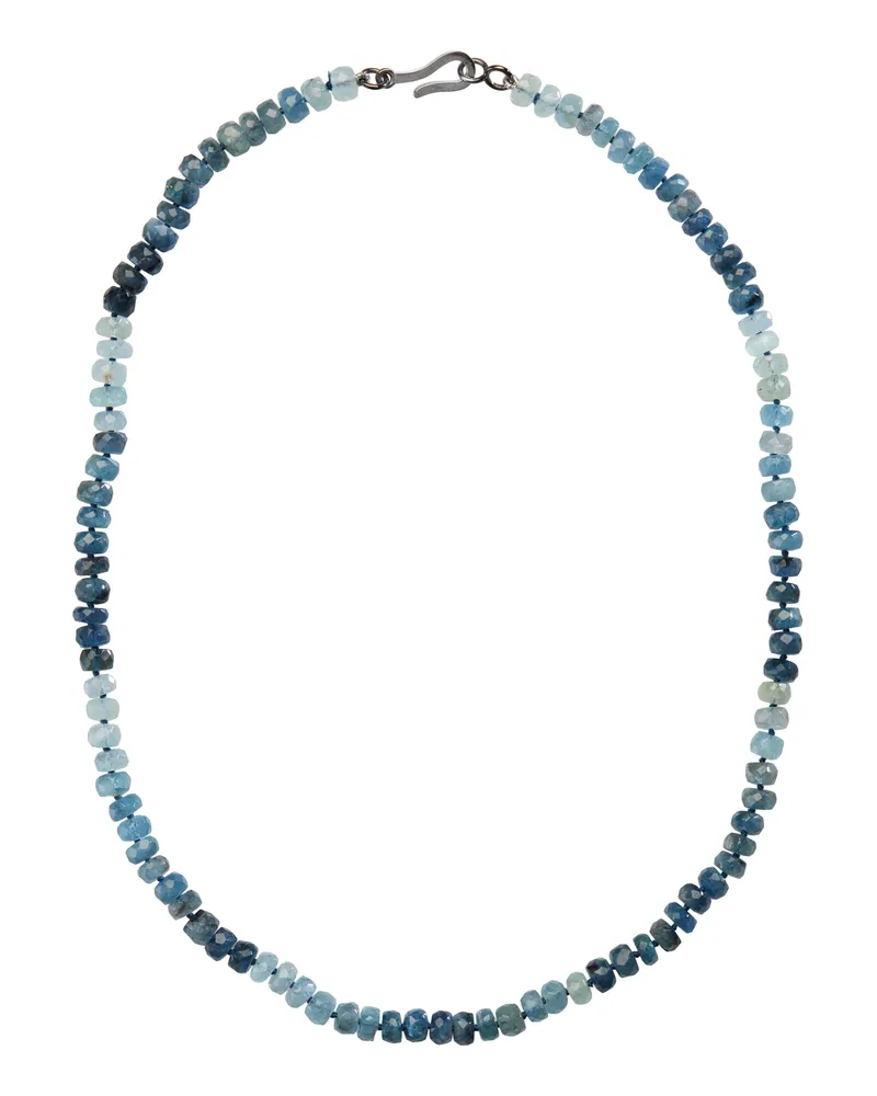 Ileana Makri Perlenhalskette aus Aquamarin Blau