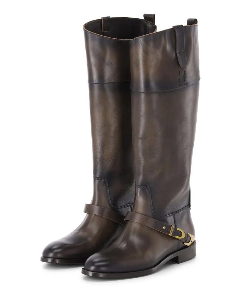 Golden Goose Stiefel Charlie aus Leder Dunkelbraun