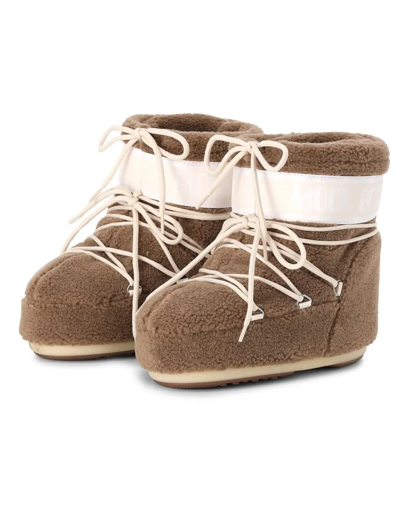 Moon Boot Stiefel Icon Low aus Fleece Braun