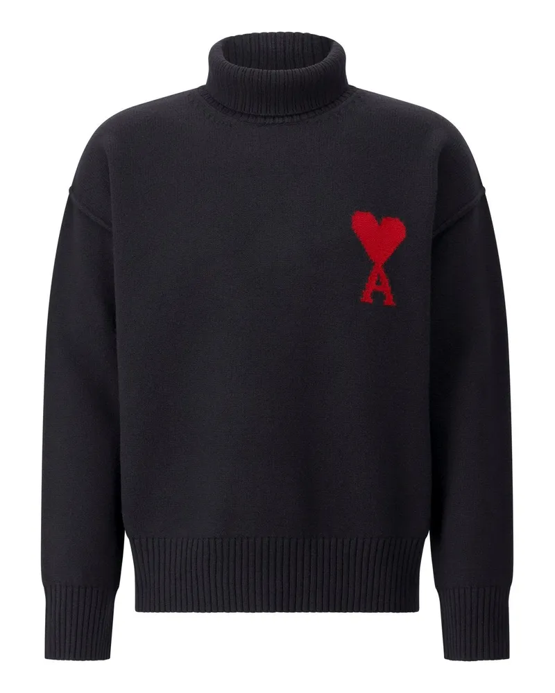 AMI Paris Oversized Rollkragenpullover Schwarz