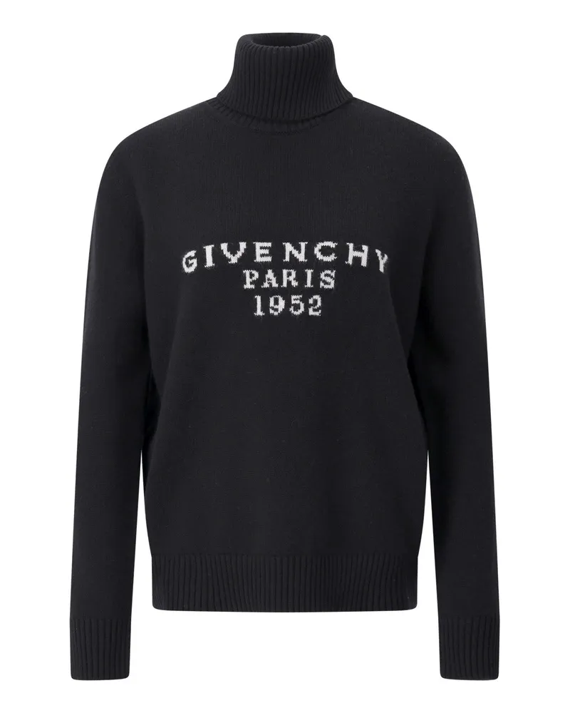 Givenchy Rollkragenpullover mit Logo Schwarz