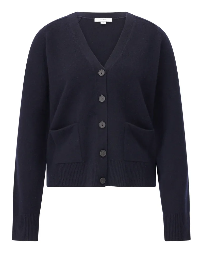 Vince Strickjacke aus Woll-Kaschmir-Mix Dunkelblau