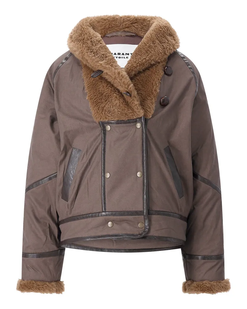 Isabel Marant Jacke Olinka aus Baumwoll-Mix Braun