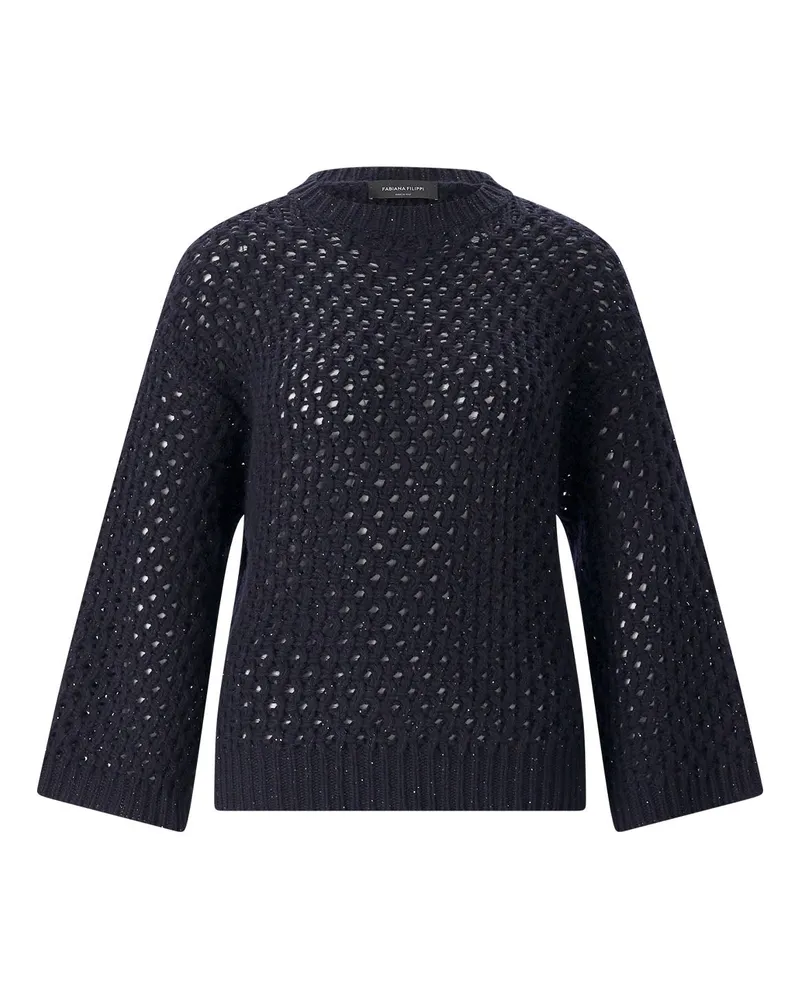 Fabiana Filippi Pullover mit Pailletten Dunkelblau