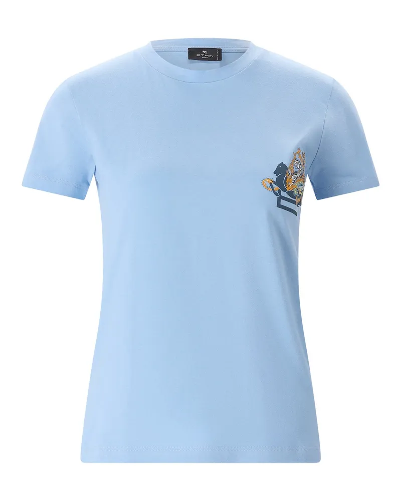 Etro T-Shirt aus Baumwolle Blau