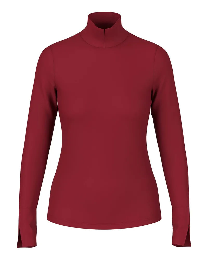 Marc Cain Langarmshirt mit Stehkragen Dunkelrot