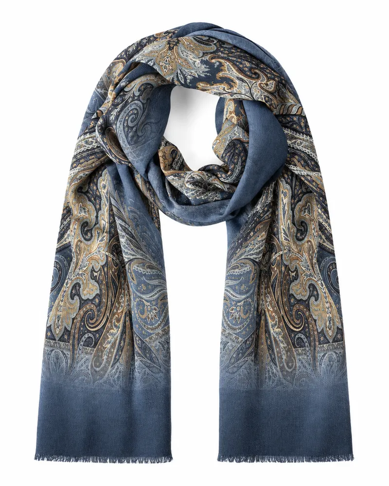 Etro Schal mit Paisley-Muster Blau