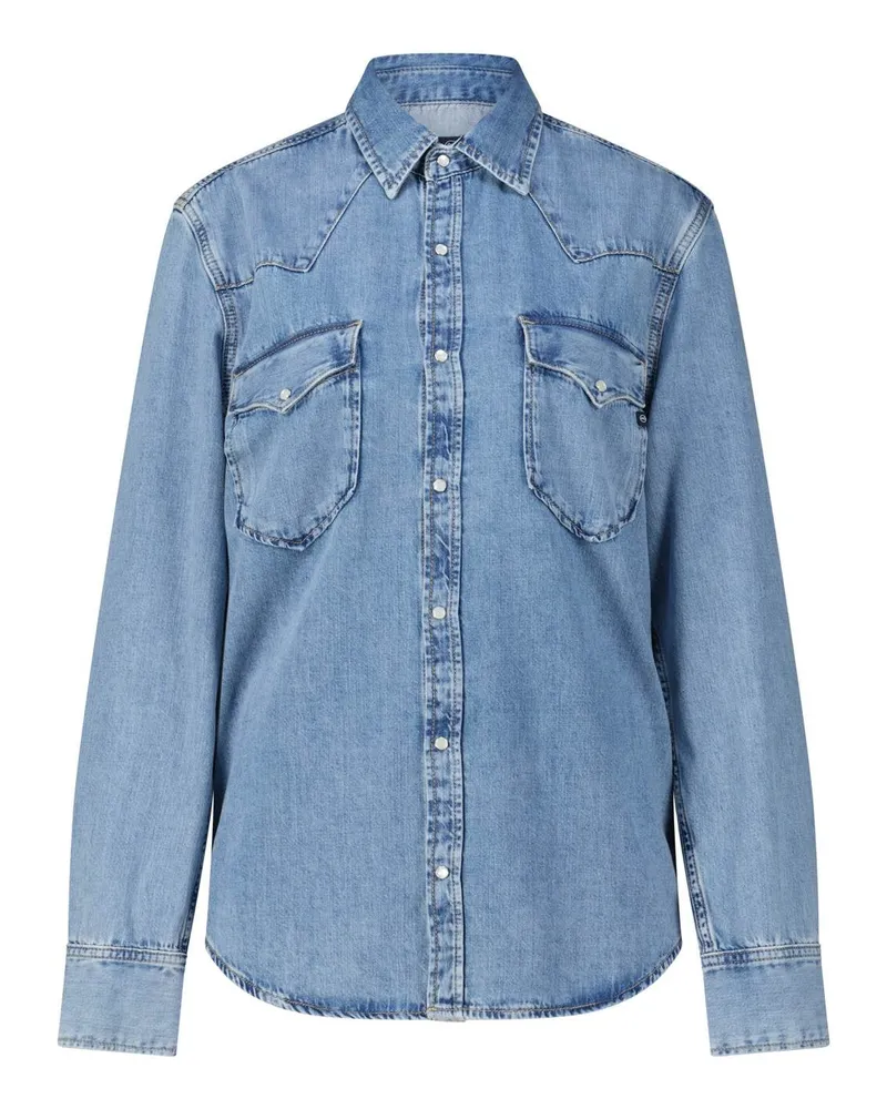 Adriano Goldschmied Overshirt im Denim-Style Blau