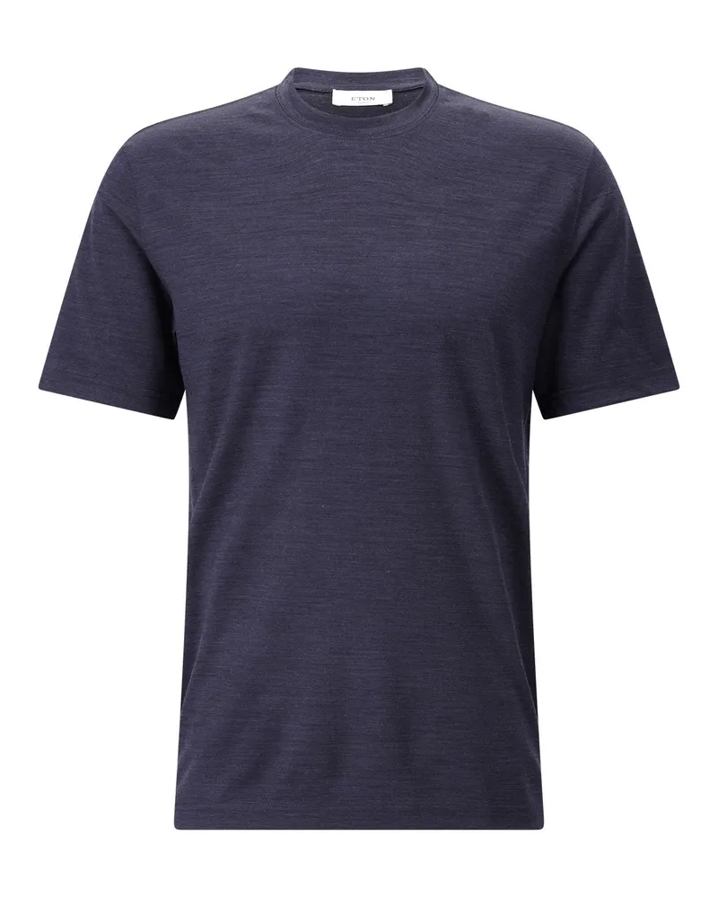 Eton T-Shirt aus Merinowolle Dunkelblau