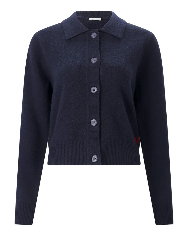 True Religion Strickjacke aus Wolle & Kaschmir Dunkelblau