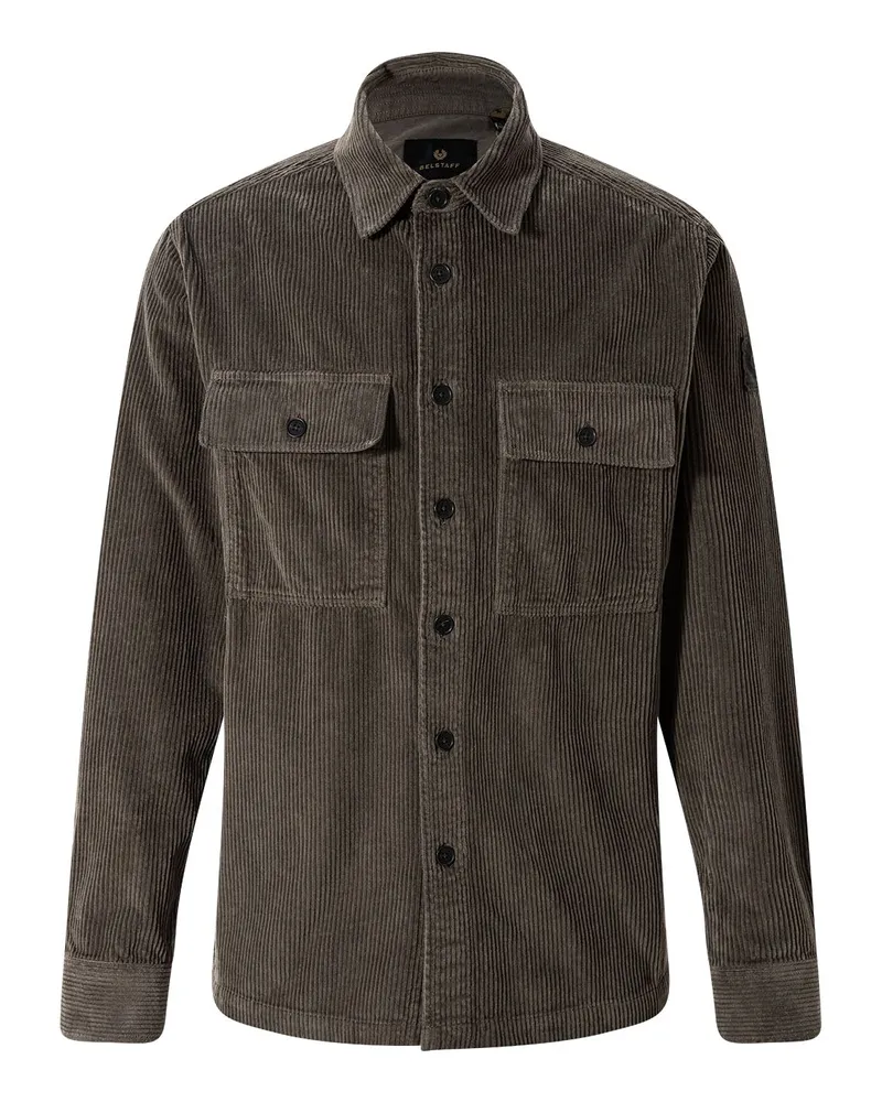 Belstaff Overshirt aus Cord Graugrün