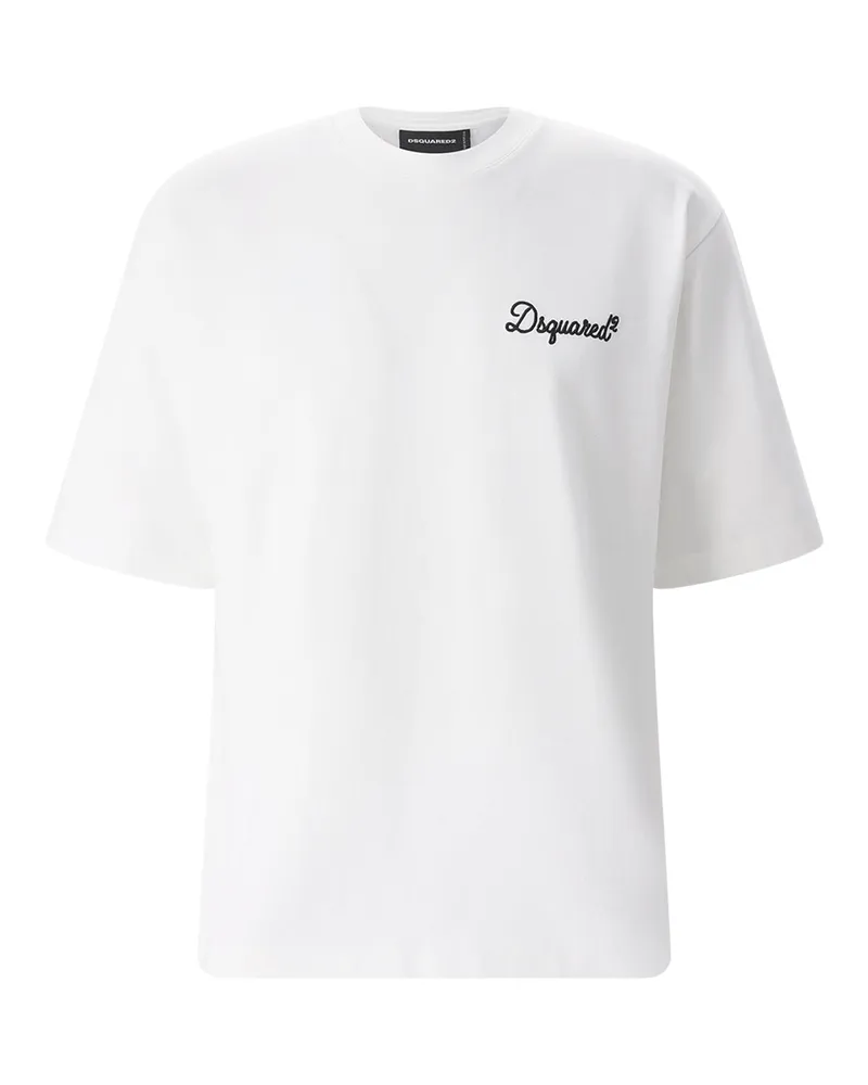 Dsquared2 T-Shirt mit Logo-Stickerei Weiß