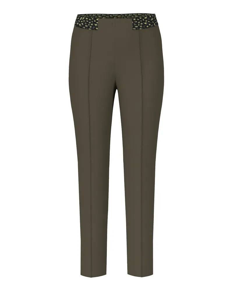 Marc Cain Slim-Fit Stoffhose Dunkelgrün