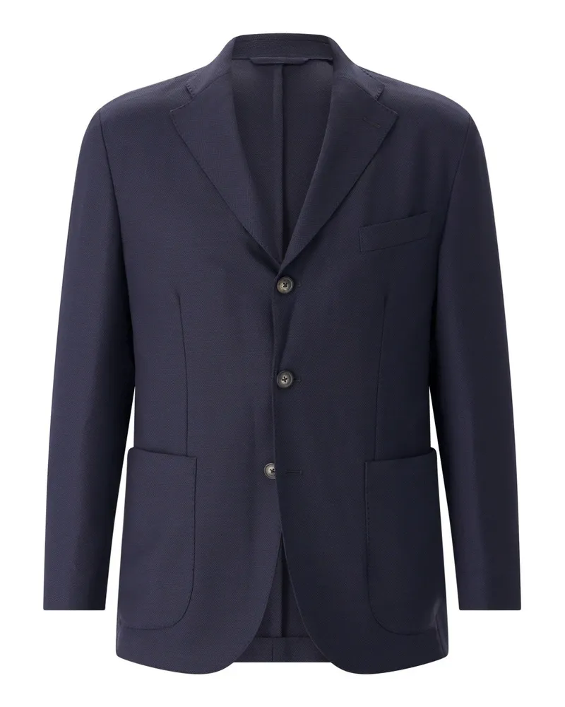Eton Sakko aus Woll-Mix Dunkelblau